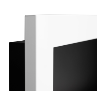 Wall-mounted biofireplace with glass 900x400 white gloss
