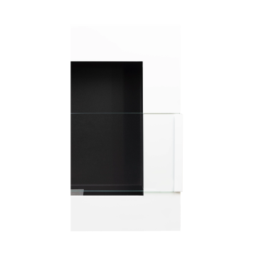 Wandgemonteerde biohaard met glas 900x400 wit glans