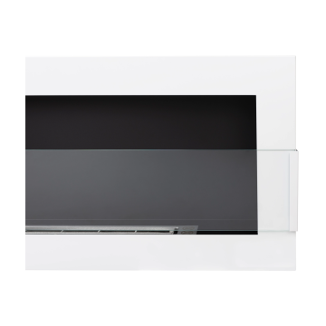 Wandgemonteerde biohaard met glas 900x400 wit glans