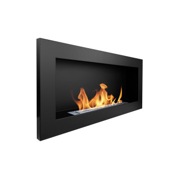 Wandgemonteerde biohaard 900x400 zwart structuur mat