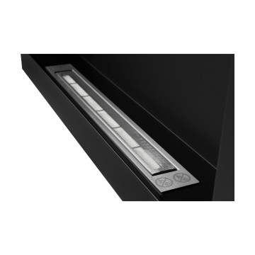 Wand-Biokamin 900x400 schwarz strukturiert matt