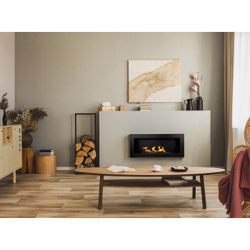 Wandgemonteerde biohaard 900x400 zwart structuur mat