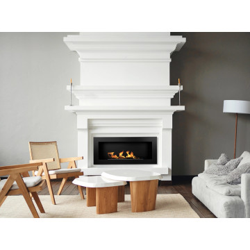 Wall-mounted biofireplace 900x400 black textured matte