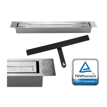 Wand-Biokamin 900x400 schwarz strukturiert matt