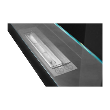 Wandgemonteerde biohaard met glas 650x400 zwart structuur mat