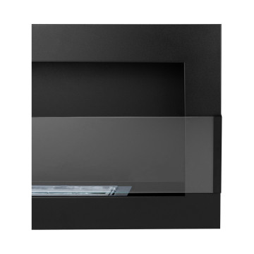 Wandgemonteerde biohaard met glas 650x400 zwart structuur mat