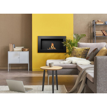 Wandgemonteerde biohaard 650x400 zwart structuur mat