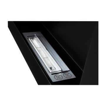 Wandgemonteerde biohaard 650x400 zwart structuur mat