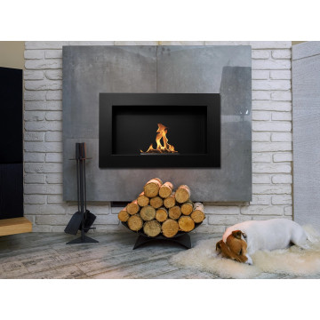 Wandgemonteerde biohaard 650x400 zwart structuur mat