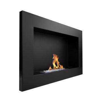 Wandgemonteerde biohaard 650x400 zwart structuur mat