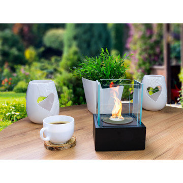 Smart Freistehender Bio-Kamin – Schwarz Strukturiert Matt