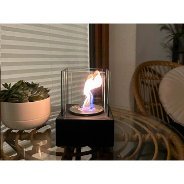 Smart Freistehender Bio-Kamin – Schwarz Strukturiert Matt
