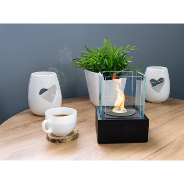 Smart Freistehender Bio-Kamin – Schwarz Strukturiert Matt