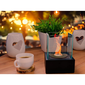Smart Freestanding Biofireplace – Black Structured Matte