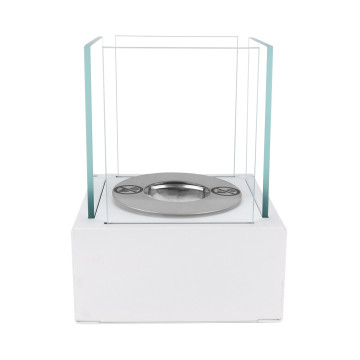 Smart Freestanding Biofireplace – White Structured Matte