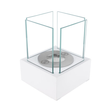 Smart Freestanding Biofireplace – White Structured Matte