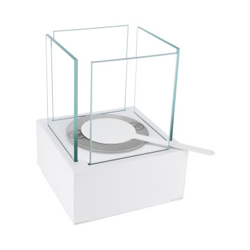 Smart Freestanding Biofireplace – White Structured Matte