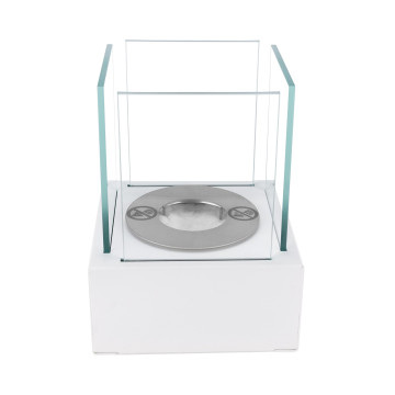 Smart Freestanding Biofireplace – White Structured Matte