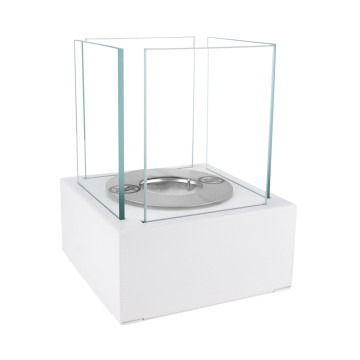 Smart Freestanding Biofireplace – White Structured Matte