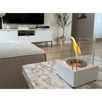 Smart Freistehender Bio-Kamin –weiß Strukturiert Matt