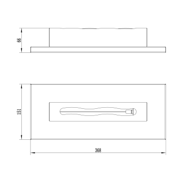 Stainless Vrijstaande Bio-ethanolhaard – Zwart Hoogglans