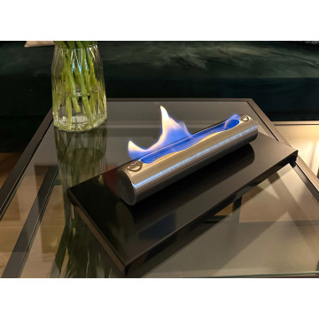 Stainless Freestanding Biofireplace – Black Gloss Finish