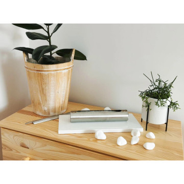 Stainless Freistehender Bio-Kamin –weiß Hochglanz