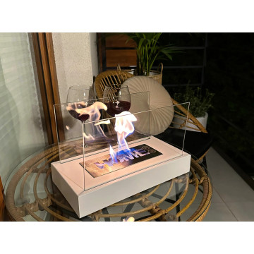 Home Freistehender Bio-Kamin – weiß  Matt