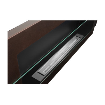 Wandgemonteerde Bio-ethanolhaard met Glas 900x400 – Bruin