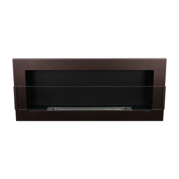 Wall-Mounted Biofireplace with Glass 900x400 – Brown