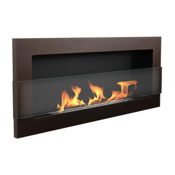 Wand-Bio-Kamin mit Glas 900x400 – Braun
