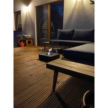 Freistehender Biokamin Sunset Garden – Schwarz Matt
