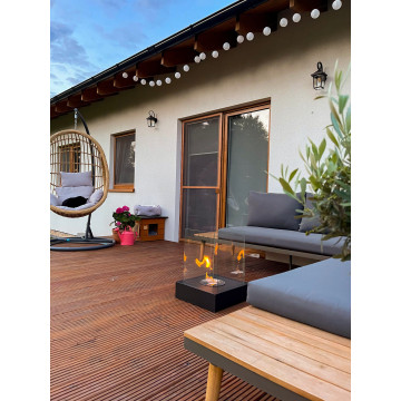 Freistehender Biokamin Sunset Garden – Schwarz Matt