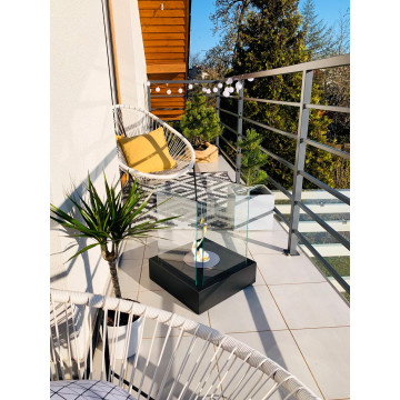 Freistehender Biokamin Sunset Garden – Schwarz Matt