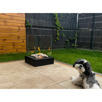 Freistehender Biokamin Sunset Garden – Schwarz Matt