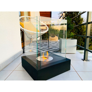 Freistehender Biokamin Sunset Garden – Schwarz Matt