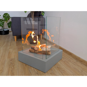 Freistehender Biokamin Sunset Garden – Grau Matt
