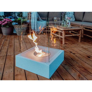 Freistehender Biokamin Sunset Garden – Grau Matt