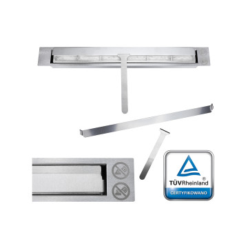 Wandhangende bio-ethanolhaard met glas 900x400 SLIM – zwart, gestructureerd mat