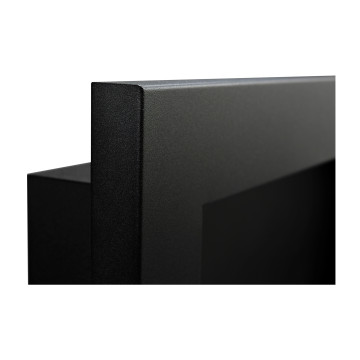 Wand-Biokamin mit Glas 900x400 SLIM – schwarz, strukturiert matt