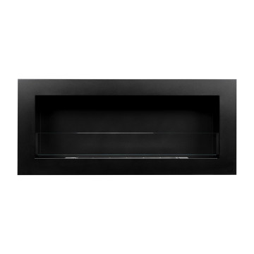 Wand-Biokamin mit Glas 900x400 SLIM – schwarz, strukturiert matt