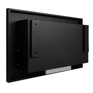 Wand-Biokamin mit Glas 650x400 SLIM – schwarz, strukturiert