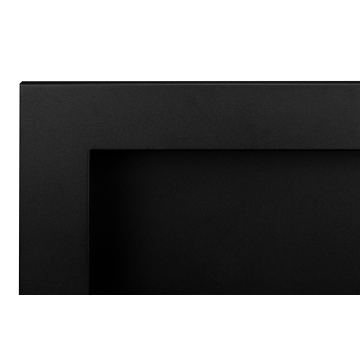 Wand-Biokamin mit Glas 650x400 SLIM – schwarz, strukturiert