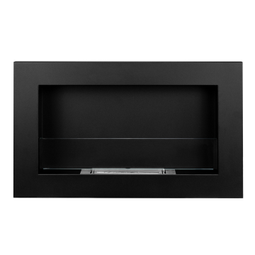 Wandhangende bio-ethanolhaard met glas 650x400 SLIM – zwart, gestructureerd