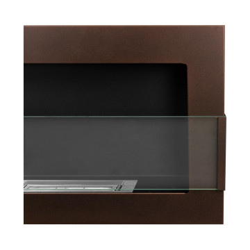 Hangende bio-ethanolhaard met glas 650x400 – Bruin structuur mat