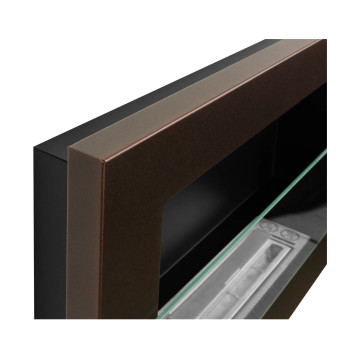 Hangende bio-ethanolhaard met glas 650x400 – Bruin structuur mat