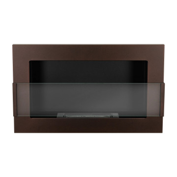 Hängender Bio-Kamin mit Glas 650x400 – Braun Struktur Matt