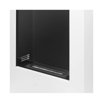 Moderne witte matte vrijstaande biohaard met glas