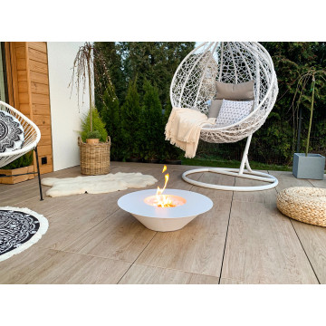 Universe Freestanding Bio-Fireplace – White Matte Edition