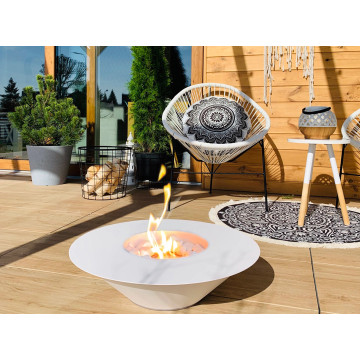 Universe Freestanding Bio-Fireplace – White Matte Edition